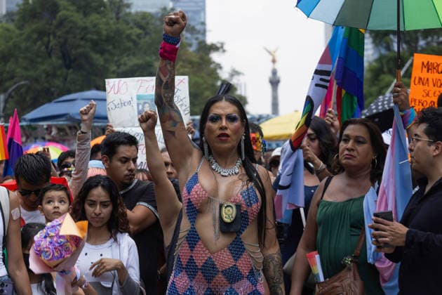 June 27, 2026, Mexico City, Mexico: Thousands of people took part in the 48th LGBTIQ+ Pride March in Mexico City, which marched from Paseo de la Reforma to the Zocalo under the slogan In the eyes of the world, my struggle is your struggle. Equality, peace and solidarity. Mexico City Mexico - ZUMAl178 20260627_znp_l178_028 Copyright: xCristianxLeyvax
