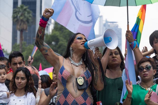 June 27, 2026, Mexico City, Mexico: Thousands of people took part in the 48th LGBTIQ+ Pride March in Mexico City, which marched from Paseo de la Reforma to the Zocalo under the slogan In the eyes of the world, my struggle is your struggle. Equality, peace and solidarity. Mexico City Mexico - ZUMAl178 20260627_znp_l178_034 Copyright: xCristianxLeyvax
