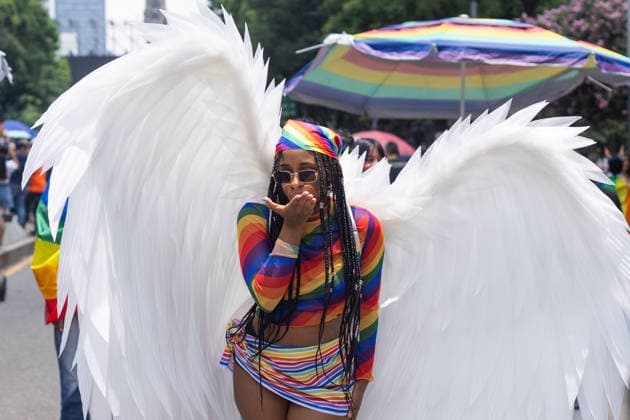 June 27, 2026, Mexico City, Mexico: Thousands of people took part in the 48th LGBTIQ+ Pride March in Mexico City, which marched from Paseo de la Reforma to the Zocalo under the slogan In the eyes of the world, my struggle is your struggle. Equality, peace and solidarity. Mexico City Mexico - ZUMAl178 20260627_znp_l178_038 Copyright: xCristianxLeyvax