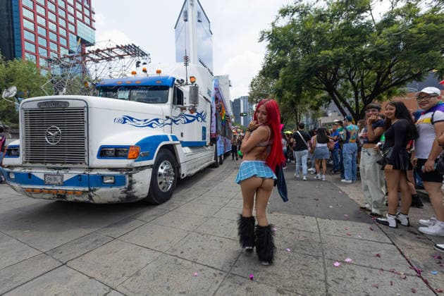 June 27, 2026, Mexico City, Mexico: Thousands of people took part in the 48th LGBTIQ+ Pride March in Mexico City, which marched from Paseo de la Reforma to the Zocalo under the slogan In the eyes of the world, my struggle is your struggle. Equality, peace and solidarity. Mexico City Mexico - ZUMAl178 20260627_znp_l178_045 Copyright: xCristianxLeyvax
