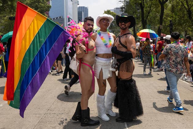 June 27, 2026, Mexico City, Mexico: Thousands of people took part in the 48th LGBTIQ+ Pride March in Mexico City, which marched from Paseo de la Reforma to the Zocalo under the slogan In the eyes of the world, my struggle is your struggle. Equality, peace and solidarity. Mexico City Mexico - ZUMAl178 20260627_znp_l178_058 Copyright: xCristianxLeyvax