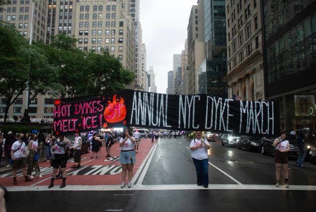 June 27, 2026, New York City, New York, USA: The NYC Dyke March is an annual event that starts from Bryant Park and ends in Washington Square Park. New York City USA - ZUMAt442 20260627_znp_t442_003 Copyright: xBillyxTompkinsx
