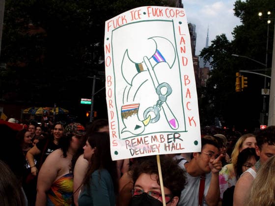 June 27, 2026, Manhattan, New York, USA: New York, New York June 27, 2026.. The NYC Dyke March is a demonstration of First Amendment right to protest and takes place without permits or sponsors. The march is organized by and for the Dyke community to fight for rights, safety, and visibility..Tens of thousands of Dykes take the streets each year celebrating diverse lives, highlighting presence, and protesting the discrimination, harassment, and violence in daily life. Manhattan USA - ZUMAct2_ 20260627_faf_ct2_009 Copyright: xBrucexCotlerx