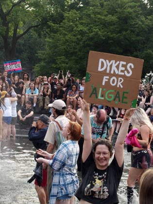 June 27, 2026, Manhattan, New York, USA: New York, New York June 27, 2026.. The NYC Dyke March is a demonstration of First Amendment right to protest and takes place without permits or sponsors. The march is organized by and for the Dyke community to fight for rights, safety, and visibility..Tens of thousands of Dykes take the streets each year celebrating diverse lives, highlighting presence, and protesting the discrimination, harassment, and violence in daily life. Manhattan USA - ZUMAct2_ 20260627_faf_ct2_014 Copyright: xBrucexCotlerx