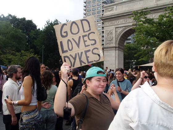 June 27, 2026, Manhattan, New York, USA: New York, New York June 27, 2026.. The NYC Dyke March is a demonstration of First Amendment right to protest and takes place without permits or sponsors. The march is organized by and for the Dyke community to fight for rights, safety, and visibility..Tens of thousands of Dykes take the streets each year celebrating diverse lives, highlighting presence, and protesting the discrimination, harassment, and violence in daily life. Manhattan USA - ZUMAct2_ 20260627_faf_ct2_021 Copyright: xBrucexCotlerx