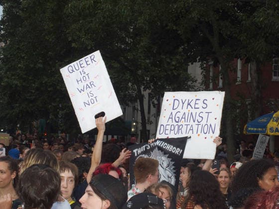 June 27, 2026, Manhattan, New York, USA: New York, New York June 27, 2026.. The NYC Dyke March is a demonstration of First Amendment right to protest and takes place without permits or sponsors. The march is organized by and for the Dyke community to fight for rights, safety, and visibility..Tens of thousands of Dykes take the streets each year celebrating diverse lives, highlighting presence, and protesting the discrimination, harassment, and violence in daily life. Manhattan USA - ZUMAct2_ 20260627_faf_ct2_035 Copyright: xBrucexCotlerx