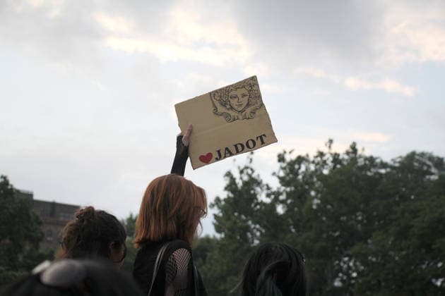 June 27, 2026, Manhattan, New York, United States: New York, New York June 27, 2026.. The NYC Dyke March is a demonstration of First Amendment right to protest and takes place without permits or sponsors. The march is organized by and for the Dyke community to fight for rights, safety, and visibility..Tens of thousands of Dykes take the streets each year celebrating diverse lives, highlighting presence, and protesting the discrimination, harassment, and violence in daily life. Manhattan United States - ZUMAc272 20260627_znp_c272_017 Copyright: xEmilyxCotlerx
