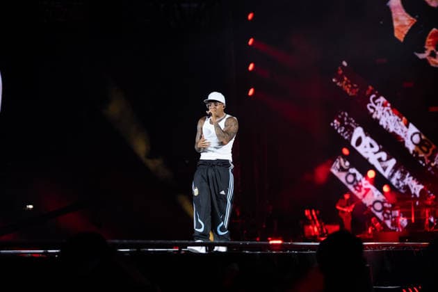 June 27, 2026, Naples, Italy: Emanuele Palumbo aka Geolier, performs live on stage at Diego Armando Maradona Stadium during the Geolier STADI 2026 Tour. Naples Italy  - ZUMAs197 20260627_aaa_s197_187 Copyright: xAndreaxGulx