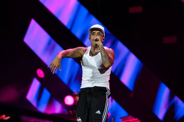 June 27, 2026, Naples, Italy: Emanuele Palumbo aka Geolier, performs live on stage at Diego Armando Maradona Stadium during the Geolier STADI 2026 Tour. Naples Italy  - ZUMAs197 20260627_aaa_s197_195 Copyright: xAndreaxGulx