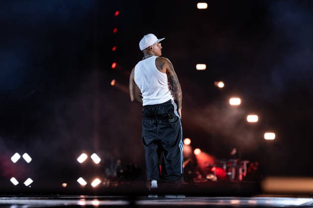 June 27, 2026, Naples, Italy: Emanuele Palumbo aka Geolier, performs live on stage at Diego Armando Maradona Stadium during the Geolier STADI 2026 Tour. Naples Italy  - ZUMAs197 20260627_aaa_s197_197 Copyright: xAndreaxGulx