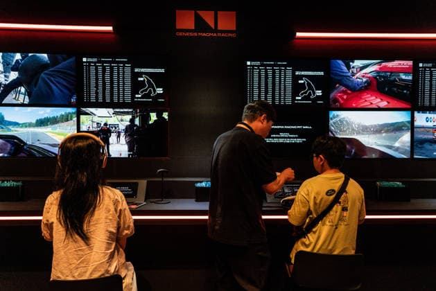 June 27, 2026, Busan, South Korea: People seen experiencing the virtual strategic command center of Genesis Magma Racing (GMR) in the FIA World Endurance Championship (WEC) during the Busan International Mobility Show 2026 (BIMOS 2026) at BEXCO. Busan International Mobility Show 2026 (BIMOS 2026) is happening from June 26 to July 5. Busan South Korea - ZUMAs197 20260627_aaa_s197_121 Copyright: xSimonxShinx