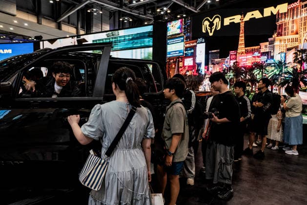June 27, 2026, Busan, South Korea: People seen lining up to experience RAM 1500 Limited during the Busan International Mobility Show 2026 (BIMOS 2026) at BEXCO. Busan International Mobility Show 2026 (BIMOS 2026) is happening from June 26 to July 5. Busan South Korea - ZUMAs197 20260627_aaa_s197_131 Copyright: xSimonxShinx
