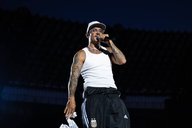 June 27, 2026, Naples, Italy: Emanuele Palumbo aka Geolier, performs live on stage at Diego Armando Maradona Stadium during the Geolier STADI 2026 Tour. Naples Italy - ZUMAs197 20260627_aaa_s197_155 Copyright: xAndreaxGulx