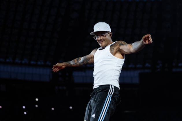 June 27, 2026, Naples, Italy: Emanuele Palumbo aka Geolier, performs live on stage at Diego Armando Maradona Stadium during the Geolier STADI 2026 Tour. Naples Italy - ZUMAs197 20260627_aaa_s197_163 Copyright: xAndreaxGulx