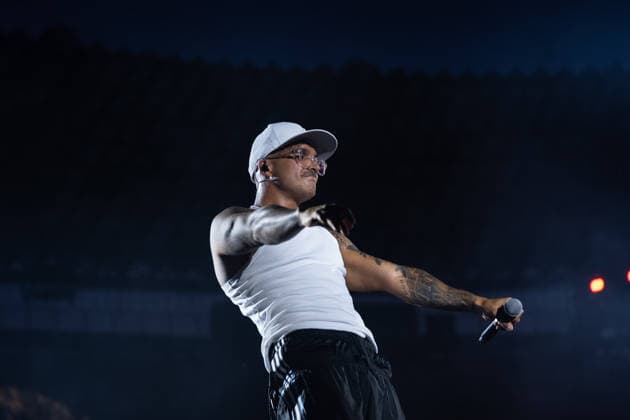 June 27, 2026, Naples, Italy: Emanuele Palumbo aka Geolier, performs live on stage at Diego Armando Maradona Stadium during the Geolier STADI 2026 Tour. Naples Italy - ZUMAs197 20260627_aaa_s197_166 Copyright: xAndreaxGulx