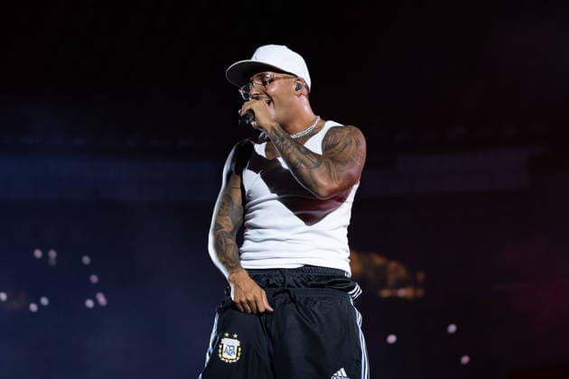 June 27, 2026, Naples, Italy: Emanuele Palumbo aka Geolier, performs live on stage at Diego Armando Maradona Stadium during the Geolier STADI 2026 Tour. Naples Italy - ZUMAs197 20260627_aaa_s197_180 Copyright: xAndreaxGulx
