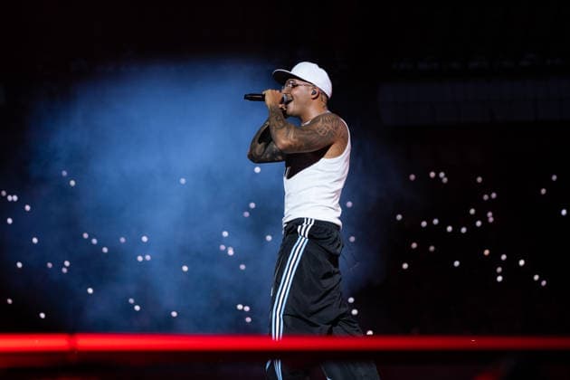 June 27, 2026, Naples, Italy: Emanuele Palumbo aka Geolier, performs live on stage at Diego Armando Maradona Stadium during the Geolier STADI 2026 Tour. Naples Italy - ZUMAs197 20260627_aaa_s197_181 Copyright: xAndreaxGulx
