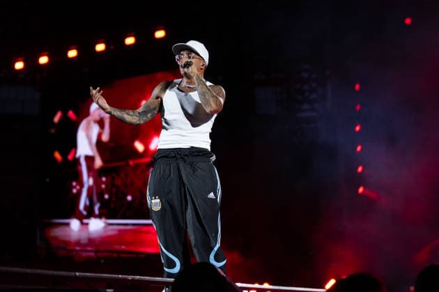 June 27, 2026, Naples, Italy: Emanuele Palumbo aka Geolier, performs live on stage at Diego Armando Maradona Stadium during the Geolier STADI 2026 Tour. Naples Italy - ZUMAs197 20260627_aaa_s197_191 Copyright: xAndreaxGulx