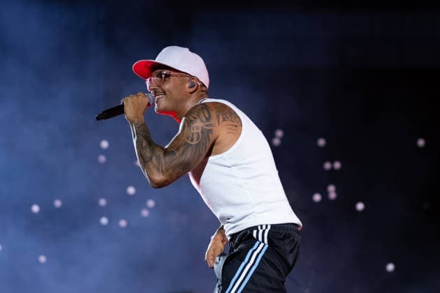 June 27, 2026, Naples, Italy: Emanuele Palumbo aka Geolier, performs live on stage at Diego Armando Maradona Stadium during the Geolier STADI 2026 Tour. Naples Italy - ZUMAs197 20260627_aaa_s197_192 Copyright: xAndreaxGulx