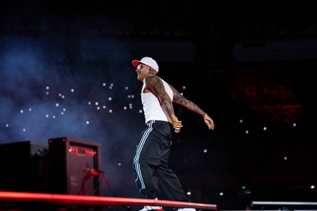 June 27, 2026, Naples, Italy: Emanuele Palumbo aka Geolier, performs live on stage at Diego Armando Maradona Stadium during the Geolier STADI 2026 Tour. Naples Italy - ZUMAs197 20260627_aaa_s197_193 Copyright: xAndreaxGulx