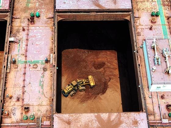 Qingdao Port Ore Terminal A cargo ship was unloading imported iron ore at the ore terminal of Qingdao Port, Qingdao City, Shandong Province, China on June 28, 2026. Qingdao Shandong China  Copyright: xCFOTOx i1782655944372