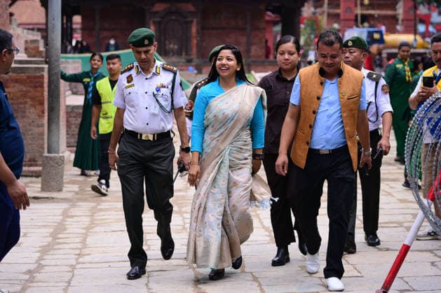 June 28, 2026, Kathmandu, Bagmati, Nepal: KATHMANDU, NEPAL Ã¢â‚¬ 28 JUNE 2026: Acting Mayor of Kathmandu Metropolitan City, SUNITA DANGOL, attends a joint multi-agency disaster response simulation exercise at Hanuman Dhoka Durbar Square in Kathmandu, Nepal, on June 28, 2026. Personnel from the Nepal Army, Nepal Police, Nepal Traffic Police, Armed Police Force (APF), Kathmandu Metropolitan City, Nepal Scouts, and the Nepal Red Cross Society participate in the exercise, which featured coordinated demonstrations of earthquake and fire emergency response, urban search and rescue, casualty evacuation, firefighting, first aid, and disaster management operations aimed at strengthening inter-agency preparedness and public awareness. Kathmandu N  - ZUMAs330 20260628_zsp_s330_001 Copyright: xSafalxPrakashxShresthax