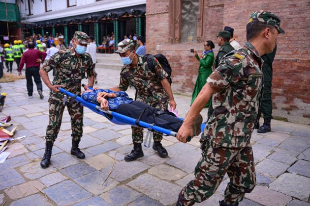 June 28, 2026, Kathmandu, Bagmati, Nepal: KATHMANDU, NEPAL Ã¢â‚¬ 28 JUNE 2026: Personnel from the Nepal Army, Nepal Police, Nepal Traffic Police, Armed Police Force (APF), Kathmandu Metropolitan City, Nepal Scouts, and the Nepal Red Cross Society participate in a joint multi-agency disaster response simulation exercise at Hanuman Dhoka Durbar Square in Kathmandu, Nepal, on June 28, 2026. The exercise included coordinated demonstrations of earthquake and fire emergency response, urban search and rescue, casualty evacuation, firefighting, first aid, and other disaster management operations aimed at strengthening inter-agency preparedness and public awareness. Kathmandu Nepal  - ZUMAs330 20260628_zsp_s330_006 Copyright: xSafalxPrakashxShresthax