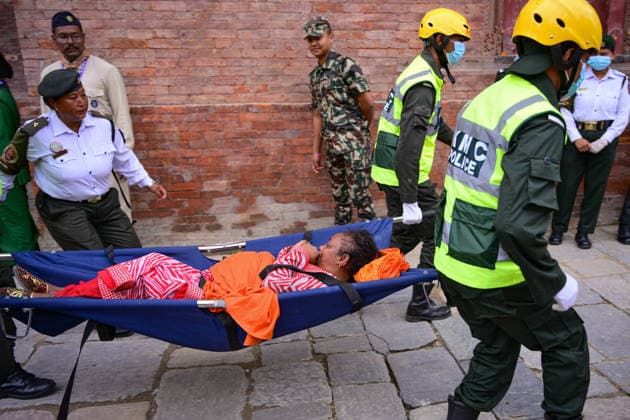 June 28, 2026, Kathmandu, Bagmati, Nepal: KATHMANDU, NEPAL Ã¢â‚¬ 28 JUNE 2026: Personnel from the Nepal Army, Nepal Police, Nepal Traffic Police, Armed Police Force (APF), Kathmandu Metropolitan City, Nepal Scouts, and the Nepal Red Cross Society participate in a joint multi-agency disaster response simulation exercise at Hanuman Dhoka Durbar Square in Kathmandu, Nepal, on June 28, 2026. The exercise included coordinated demonstrations of earthquake and fire emergency response, urban search and rescue, casualty evacuation, firefighting, first aid, and other disaster management operations aimed at strengthening inter-agency preparedness and public awareness. Kathmandu Nepal  - ZUMAs330 20260628_zsp_s330_008 Copyright: xSafalxPrakashxShresthax