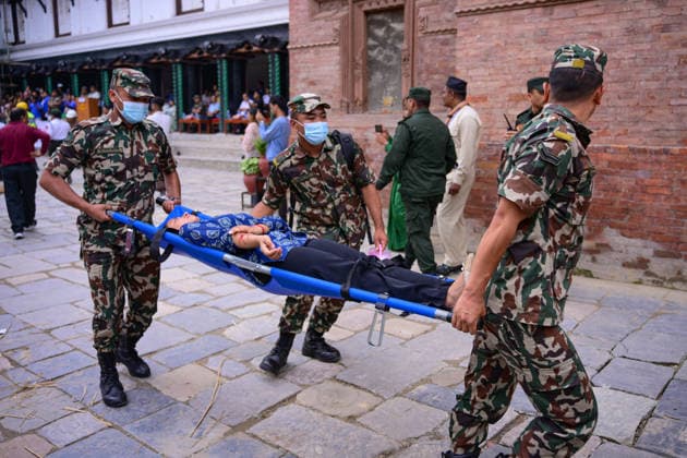 Disaster Response Exercise Conducted At Hanuman Dhoka, Kathmandu Personnel from the Nepal Army, Nepal Police, Nepal Traffic Police, Armed Police Force, Kathmandu Metropolitan City, Nepal Scouts, and the Nepal Red Cross Society participate in a joint multi-agency disaster response simulation exercise at Hanuman Dhoka Durbar Square in Kathmandu, Nepal, on June 28, 2026. The exercise includes coordinated demonstrations of earthquake and fire emergency response, urban search and rescue, casualty evacuation, firefighting, first aid, and other disaster management operations aimed at strengthening inter-agency preparedness and public awareness. Kathmandu Bagmati Nepal  Copyright: xSafalxPrakashxShresthax originalFilename: shrestha-disaster260628_npdTs.jpg