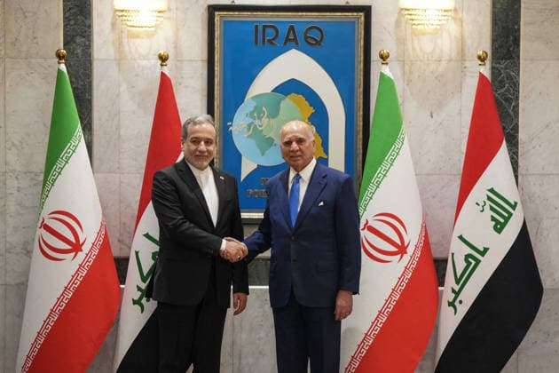 Iranian Foreign Minister Abbas Araghchi in Iraq BAGHDAD, IRAQ - JUNE 28: Iranian Foreign Minister Abbas Araghchi (L) meets with Iraqi Foreign Minister Fuad Hussein (R) at the Ministry of Foreign Affairs in Baghdad, Iraq, on June 28, 2026. The two ministers discussed bilateral relations and regional developments during their meeting. Murtadha Al-Sudani Anadolu Baghdad Iraq. Editorial use only. Please get in touch for any other usage.  Copyright: x2026xAnadoluxMurtadhaxAl-Sudanix