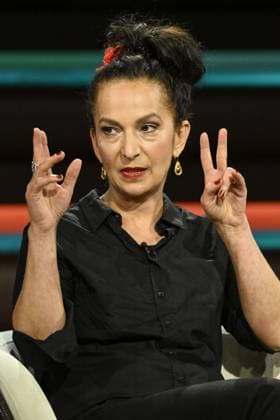 Yasemin Balci, Author, June 26, 2026: Yasemin Balci appeared on *Markus Lanz* on June 16, 2026, ZDF TV, talk show, Germany, German, German woman, journalist, integration officer for Neukölln, German author, writer, female, sitting upright, speaking, gesturing