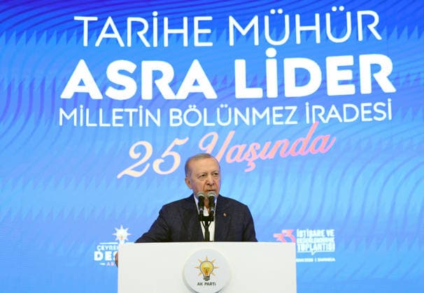 AK Party s 33rd Consultation and Evaluation Meeting in Sakarya SAKARYA, TURKIYE - JUNE 28: (----EDITORIAL USE ONLY - MANDATORY CREDIT - TURKISH PRESIDENCY MUSTAFA KAMACI HANDOUT - NO MARKETING NO ADVERTISING CAMPAIGNS - DISTRIBUTED AS A SERVICE TO CLIENTS----) Turkish President and AK Party Chairman Recep Tayyip Erdogan delivers a speech during the closing program of the 33rd Consultation and Evaluation Meeting of the Justice and Development (AK) Party in Sapanca district of Sakarya, Turkiye, on June 28, 2026. Turkish Presidency Mustafa Kamaci Anadolu Sakarya Turkey. Editorial use only. Please get in touch for any other usage.  Copyright: x2026xAnadoluxTurkishxPresidency MustafaxKamacix