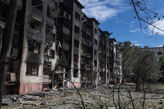 White Angels police unit evacuates civilians in Druzhkivka DRUZHKIVKA, UKRAINE - JUNE 28: A damaged and burnt-out building following Russian bombing in the city of Druzhkivka, Ukraine, 28 June 2026 Diego Herrera Carcedo Anadolu Druzhkivka Ukraine. Editorial use only. Please get in touch for any other usage.  Copyright: x2026xAnadoluxDiegoxHerreraxCarcedox
