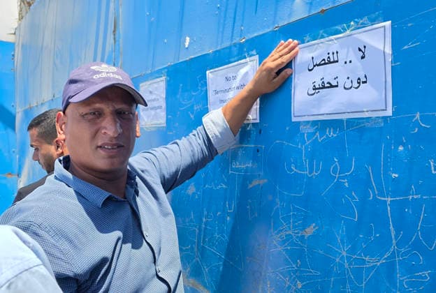 UNRWA employees stage protest over dismissal of 70 workers Employees of the United Nations Relief and Works Agency (UNRWA) take part in an open-ended sit-in outside the agency s industrial office in Khan Younis, southern Gaza Strip, on June 28, 2026, protesting a decision to dismiss 70 employees from their jobs. The protesters called on the agency s administration to reverse the decision, saying they would continue the sit-in until their demands are met. Photo by Tariq Mohammad APA Images Khan Yunis Gaza Strip Palestinian Territory 280626_Khan_Yunis_TM_01(11) Copyright: xapaimagesxTariqxMohammad xapaimagesx
