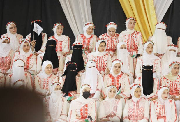 Mass Wedding Ceremony Brings Together 150 Couples in Northern Gaza Palestinian brides and grooms take part in a mass wedding ceremony in Jabalia, northern Gaza Strip, on June 28, 2026. The event was organized by the Ghouth Charitable Foundation as part of a social initiative to support the marriage of 150 couples from northern Gaza, months after the area suffered extensive destruction during the war. Photo by Bilal Osama apaimages Gaza city Gaza Strip Palestinian Territory 280626_Jabalia_BO_00(48) Copyright: xapaimagesxBilalxOsamax xapaimagesx
