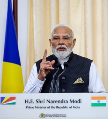 Exchange of MOUs and Joint Press Statement between India and Seychelles Victoria Seychelles , Jun 28 (ANI): Prime Minister Narendra Modi speaks during the joint press statement with Seychelles President Patrick Herminie (unseen), in Victoria on Sunday. (DPR PMO ANI Photo) Victoria Seychelles Copyright: xANIx ANI_20260628124