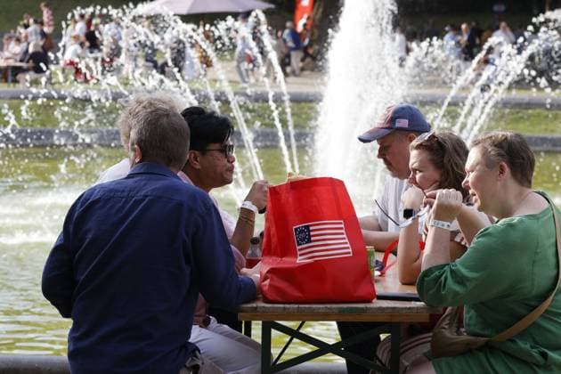 a celebration of the 250th anniversary of the U.S. Declaration of Independence, organized by the U.S. Embassy at the Jubelpark - Parc du Cinquantenaire park in Brussels on Sunday 28 June 2026.  NICOLASxMAETERLINCK 179743274