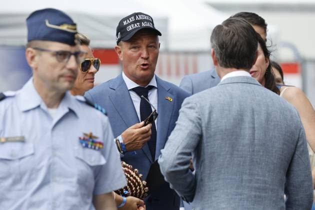 News Bilder des Tages a celebration of the 250th anniversary of the U.S. Declaration of Independence, organized by the U.S. Embassy at the Jubelpark - Parc du Cinquantenaire park in Brussels on Sunday 28 June 2026.  NICOLASxMAETERLINCK 179743288
