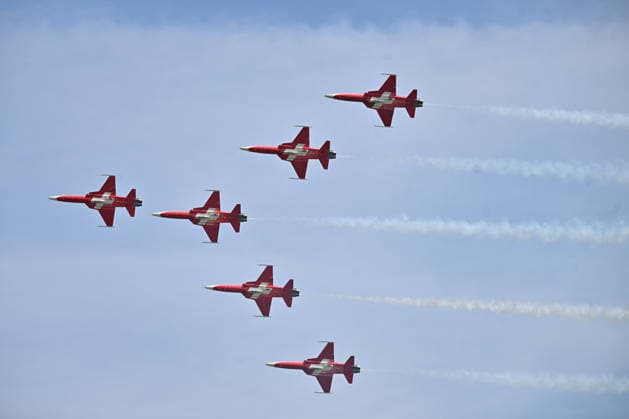 Belgian Air Force Days FLORENNES, BELGIUM - JUNE 28: An aerial demonstration is performed within the scope of the Belgian Air Force Days at Florennes Air Base in Florennes, Belgium on June 28, 2026. Dursun Aydemir Anadolu Brussels Belgium. Editorial use only. Please get in touch for any other usage.  Copyright: x2026xAnadoluxDursunxAydemirx