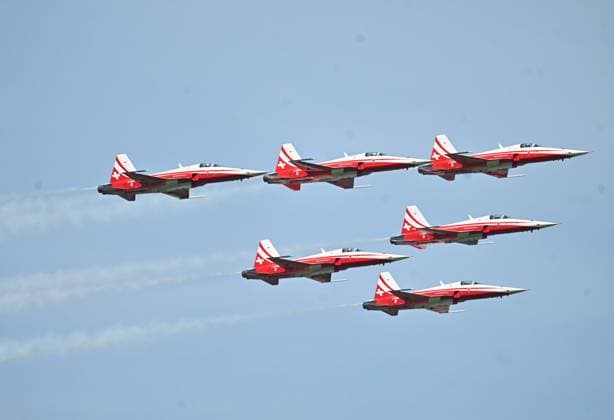 Belgian Air Force Days FLORENNES, BELGIUM - JUNE 28: Aircraft of the Croatian Air Force s official aerobatic display team Wings of Storm (Krila Oluje) perform a demonstration flight within the scope of the Belgian Air Force Days at Florennes Air Base in Florennes, Belgium on June 28, 2026. Dursun Aydemir Anadolu Brussels Belgium. Editorial use only. Please get in touch for any other usage.  Copyright: x2026xAnadoluxDursunxAydemirx