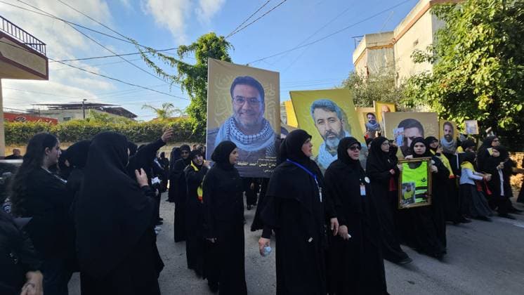 Symbolic funeral held for 61 Hezbollah members killed in Israeli attacks NABATIEH, LEBANON - JUNE 28: People attend a symbolic funeral ceremony for 61 Hezbollah members killed in Israeli attacks, in Dweir village of Nabatieh Governorate, southern Lebanon on June 28, 2026. Mohamad Zanaty Anadolu Nabatieh Lebanon. Editorial use only. Please get in touch for any other usage.  Copyright: x2026xAnadoluxMohamadxZanatyx