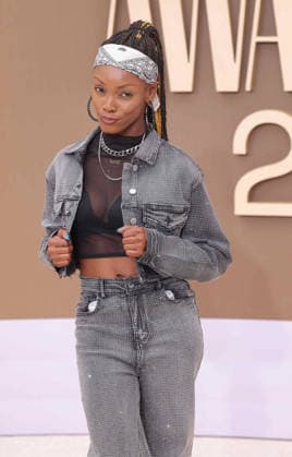 Tia Parchman arrives on the red carpet for 26th annual BET Awards live telecast at the Peacock Theater in Los Angeles on Sunday, June 28, 2026. The BET Awards honors Black entertainers and other people of color in music, film, sports and philanthropy.  LAP20260628129 GREGxGRUDT