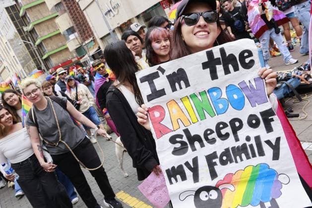Official Gay Pride March BOGOTÃ, COLOMBIA JUNE 28, 2026: In Bogota, thousands of people participate in two distinct protests on Pride Day: the official march and the so-called contra-marcha. It emerged during the 2021 social uprising. It was created to assert that Pride Day is not a celebration but a protest, declaring itself against the commercialization of the day, to defend the rights of the LGBTQ+ community, and to demand justice for the murders of LGBTQ+ people, which totaled 270 across the country in 2025. BogotÃ Colombia Copyright: x xAntonioxCasciox xJNAxPressx