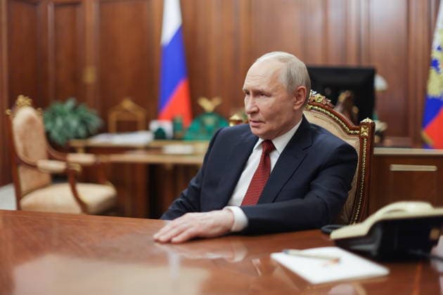 RUSSIA, MOSCOW - JUNE 28, 2026: Russia s President Vladimir Putin during an interview with VGTRK journalist Zarubin Moscow Russia  - ZUMAt113 20260628_zaa_t113_289 Copyright: xGavriilxGrigorovx