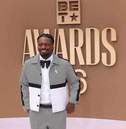 Funny Marco arrives on the red carpet for 26th annual BET Awards live telecast at the Peacock Theater in Los Angeles on Sunday, June 28, 2026. The BET Awards honors Black entertainers and other people of color in music, film, sports and philanthropy.  LAP20260628203 GREGxGRUDT