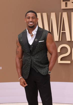 Oshea Russell arrives on the red carpet for 26th annual BET Awards live telecast at the Peacock Theater in Los Angeles on Sunday, June 28, 2026. The BET Awards honors Black entertainers and other people of color in music, film, sports and philanthropy.  LAP20260628212 GREGxGRUDT