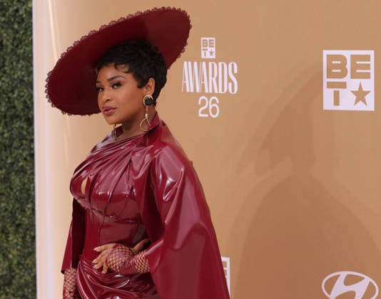 Jessica Divine arrives on the red carpet for 26th annual BET Awards live telecast at the Peacock Theater in Los Angeles on Sunday, June 28, 2026. The BET Awards honors Black entertainers and other people of color in music, film, sports and philanthropy.  LAP20260628202 GREGxGRUDT