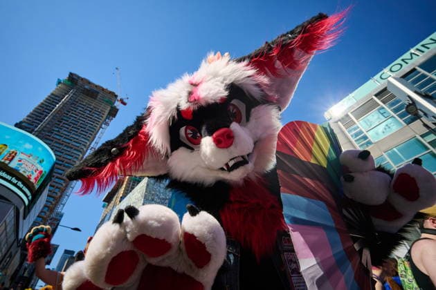 June 28, 2026, Toronto, On, Canada: A person wearing a fur suit takes part in the Toronto Pride Parade on Sunday, June 28, 2026. Toronto Canada  - ZUMAc35_ 20260628_zaf_c35_139 Copyright: xSammyxKoganx