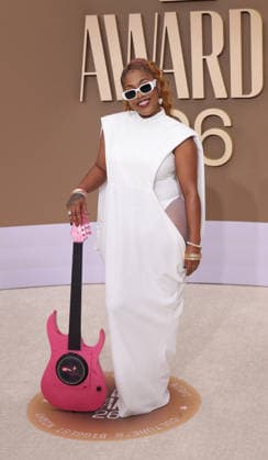 DJ PZB arrives on the red carpet for 26th annual BET Awards live telecast at the Peacock Theater in Los Angeles on Sunday, June 28, 2026. The BET Awards honors Black entertainers and other people of color in music, film, sports and philanthropy.  LAP20260628413 GREGxGRUDT