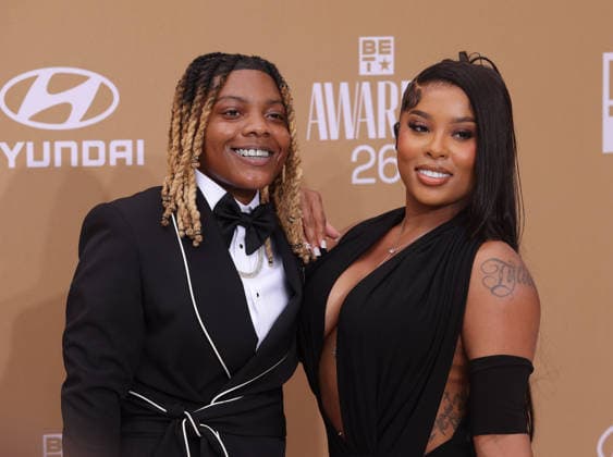 Tylicia Hawkins aka K Hood (L) arrives on the red carpet for 26th annual BET Awards live telecast at the Peacock Theater in Los Angeles on Sunday, June 28, 2026. The BET Awards honors Black entertainers and other people of color in music, film, sports and philanthropy.  LAP20260628419 GREGxGRUDT